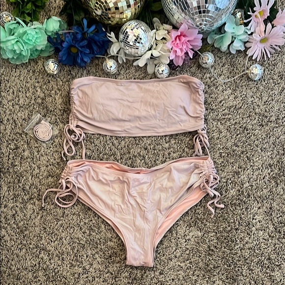 Forever 21 Other - Pink Shimmer Strapless Bikini